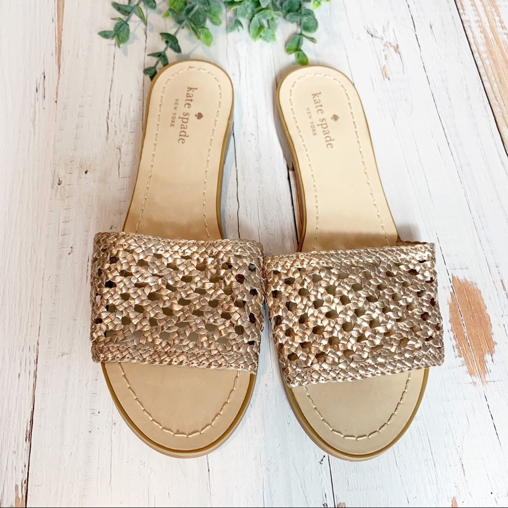 Kate Spade Rose Gold woven sandal
